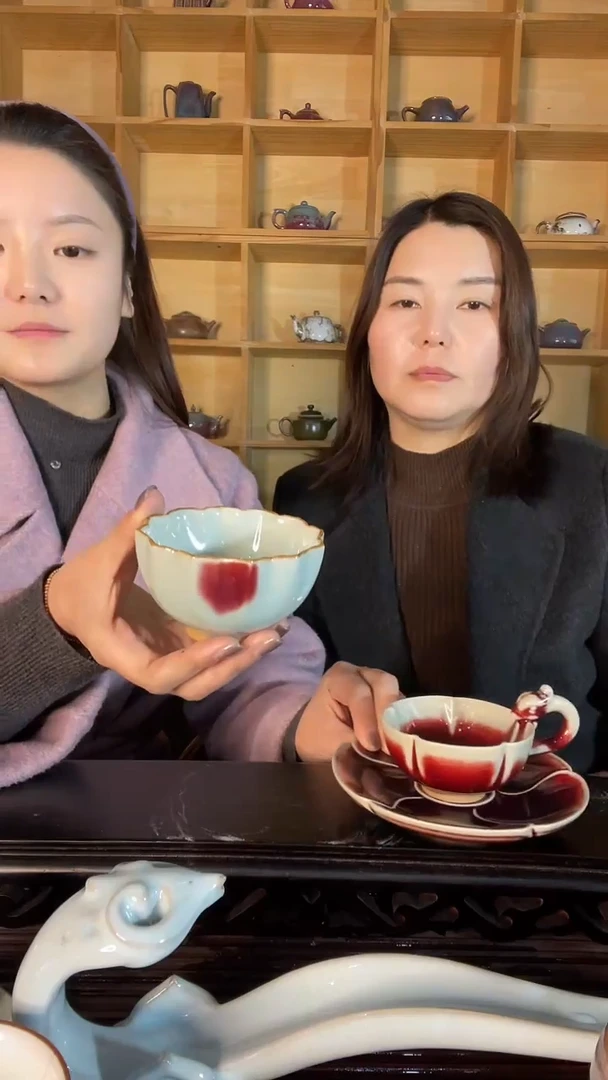 【闪购商品】摆件莲花杯 土魂钧瓷