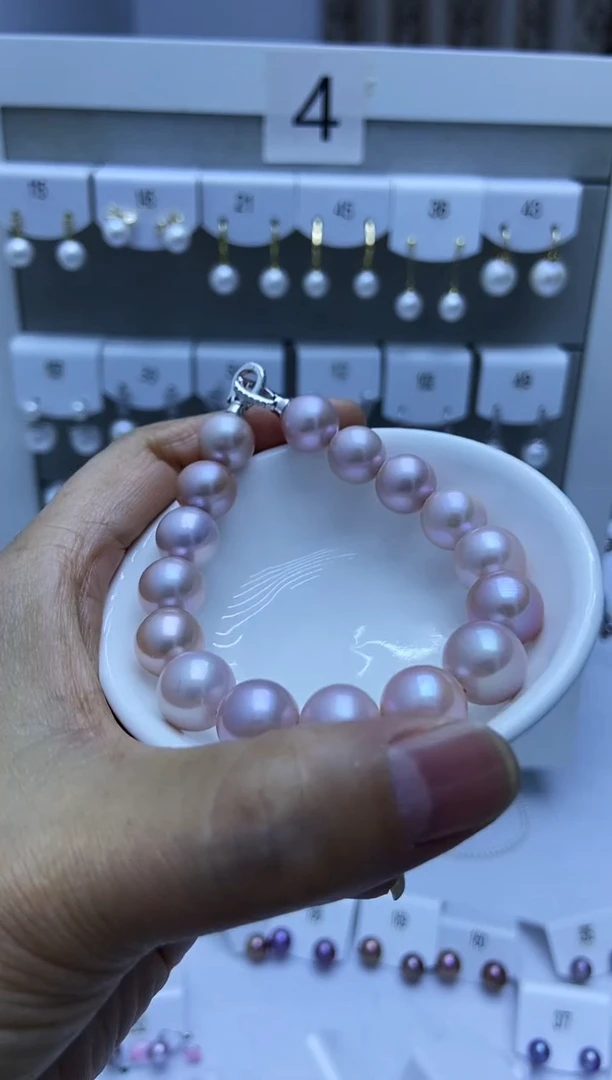 银S925镶嵌手串淡水珍珠手串