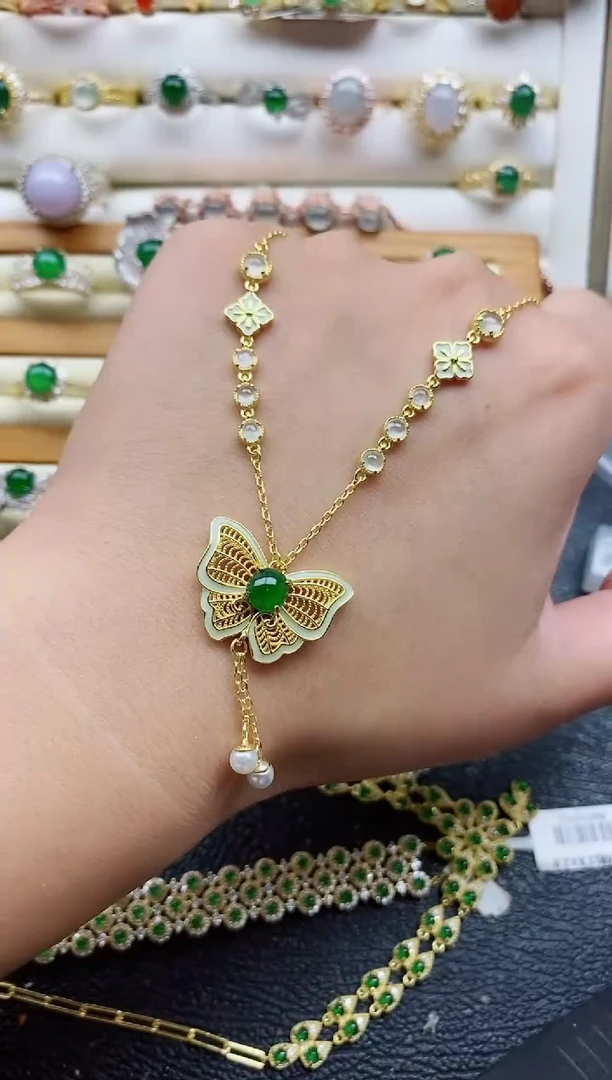 银S925镶嵌戒指翡翠1