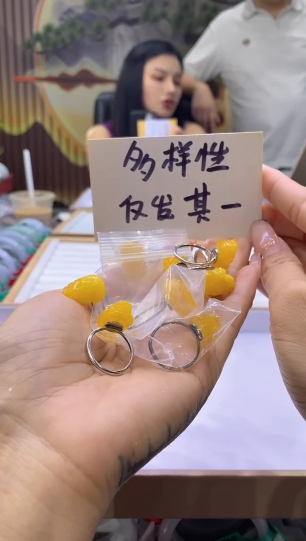 蜜蜡银S925镶嵌戒指多样性仅发其一8084