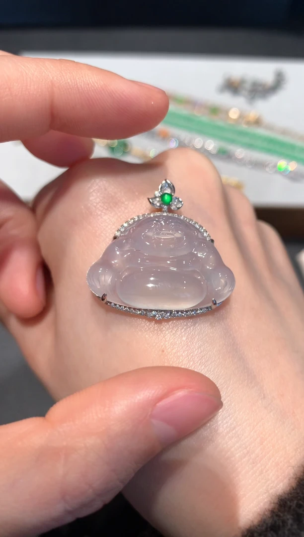 【闪购商品】翡翠吊坠(不含链)18K金镶嵌A134-7800