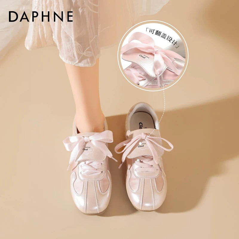 达芙妮时尚百搭芭蕾德训鞋女款2025新款夏季透气内增高运动阿甘鞋