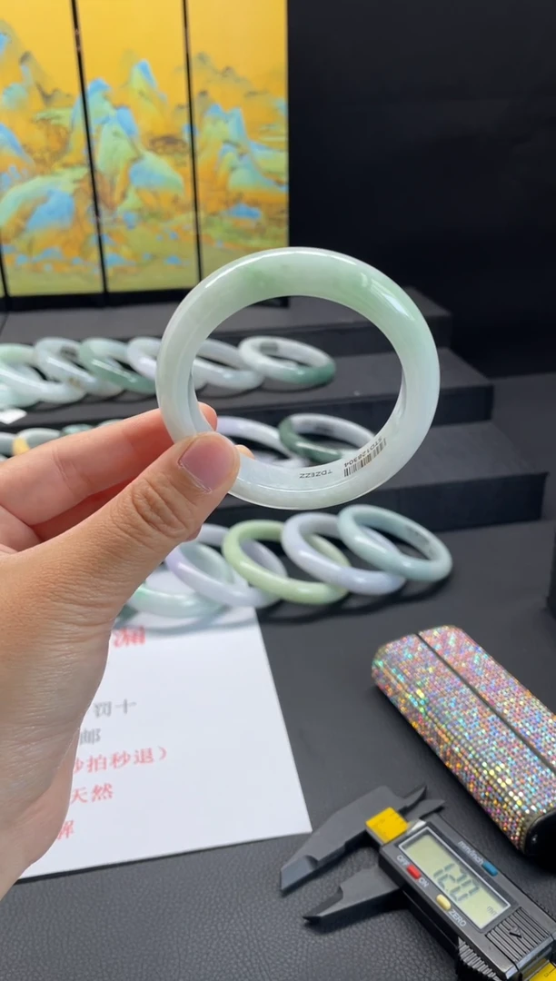 未镶嵌手镯翡翠24#天然缅甸A货翡翠手镯50-52圈口