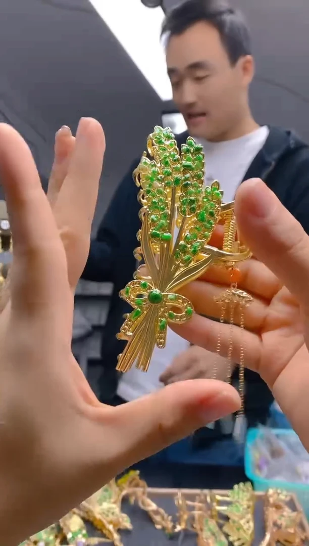 【闪购商品】翡翠耳饰合金026翡翠发簪