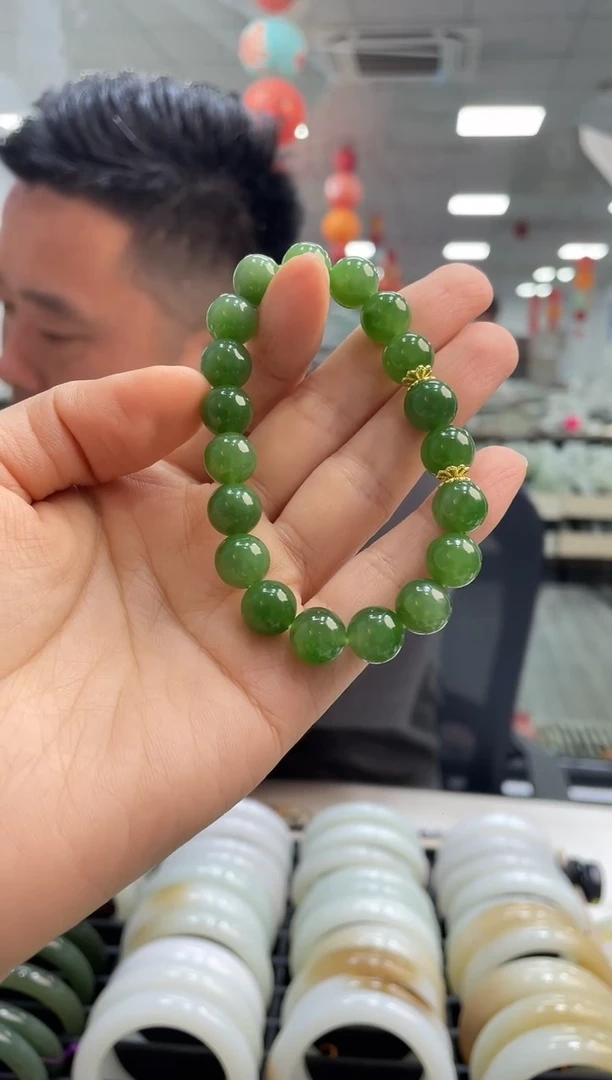 未镶嵌手链和田玉高品碧玉卡10-9手串随机发一件