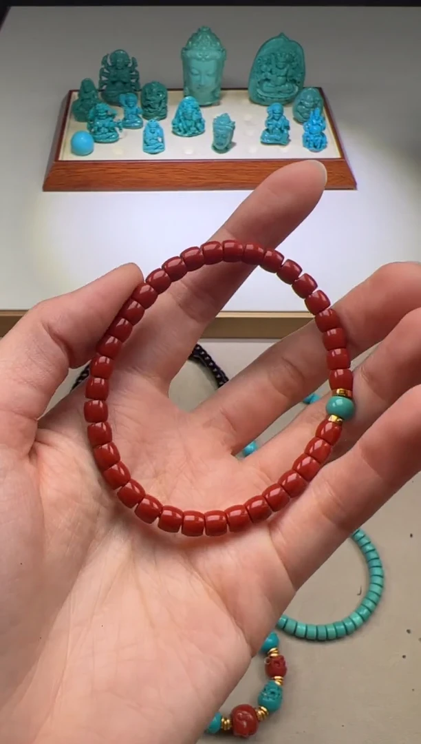 【闪购商品】南红玛瑙手串手串18K金镶嵌手串手串