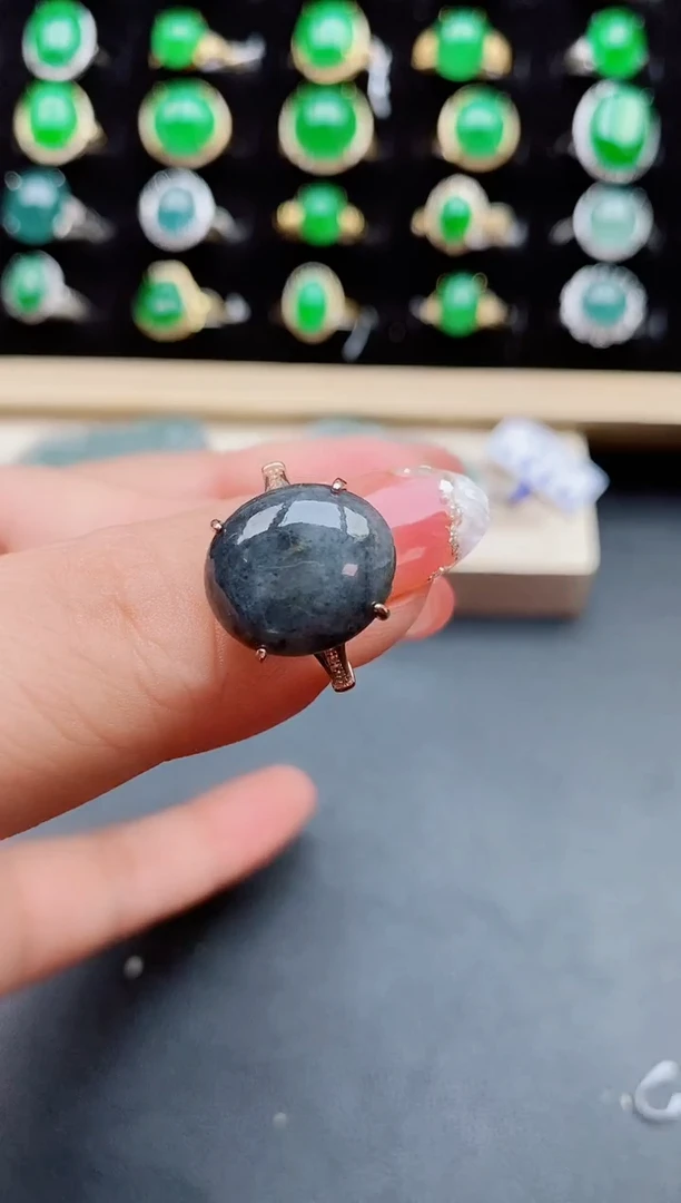 【闪购商品】翡翠戒指银S925镶嵌850500