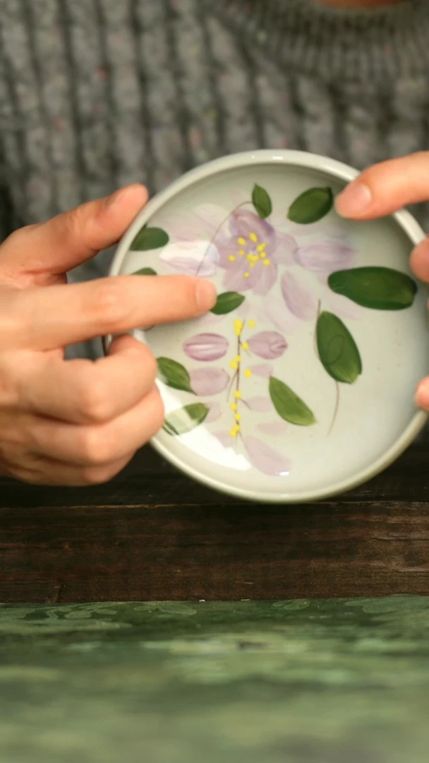 陶瓷青诗集手工手绘瓷器