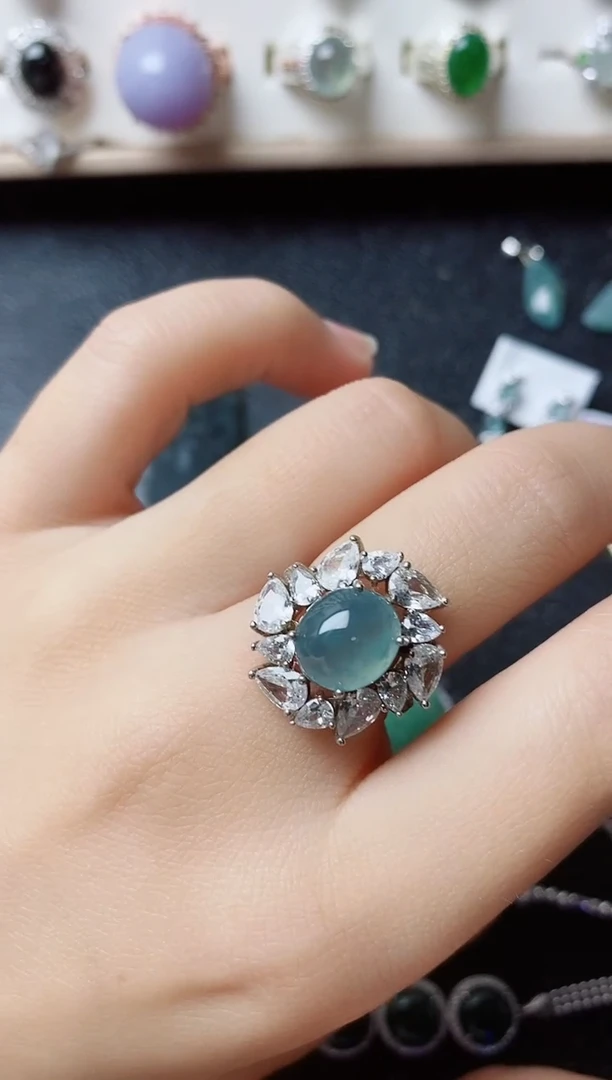 【闪购商品】翡翠戒指银S925镶嵌11111