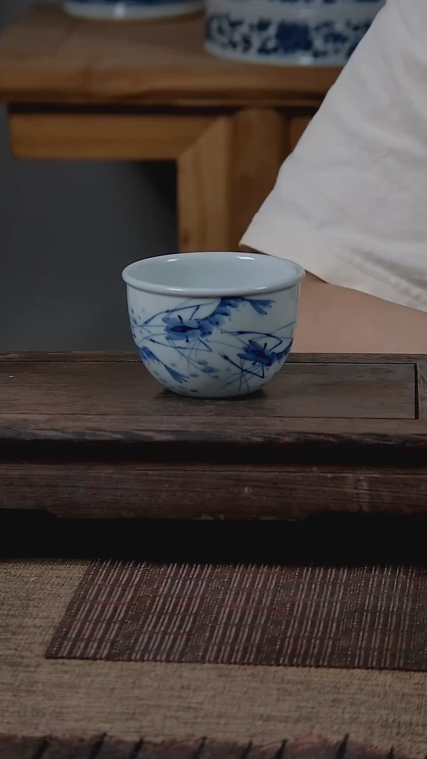 杯折葵非器手工手绘虾趣缸杯