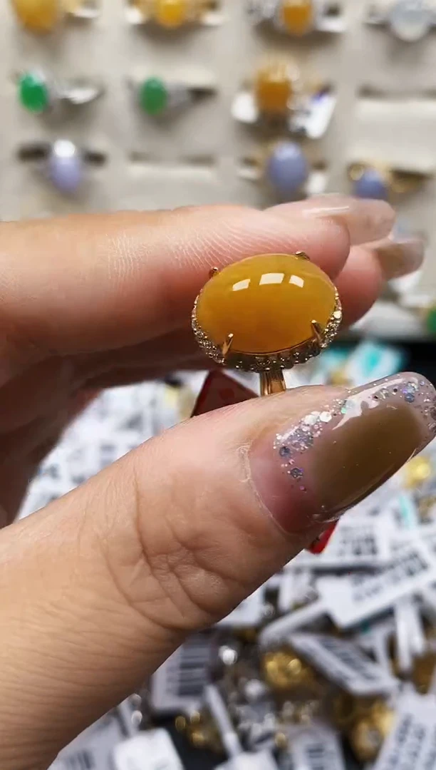 银S925镶嵌戒指翡翠0272