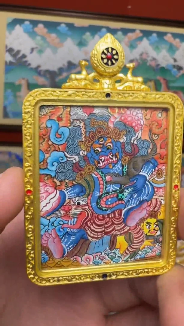 吊坠黑财神-热贡元旦唐卡画院 娜娜