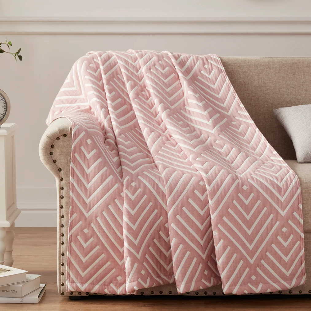 XDONGY（冬云家纺）150*200高密恒 小鱼花纹粉 简约多功能毯