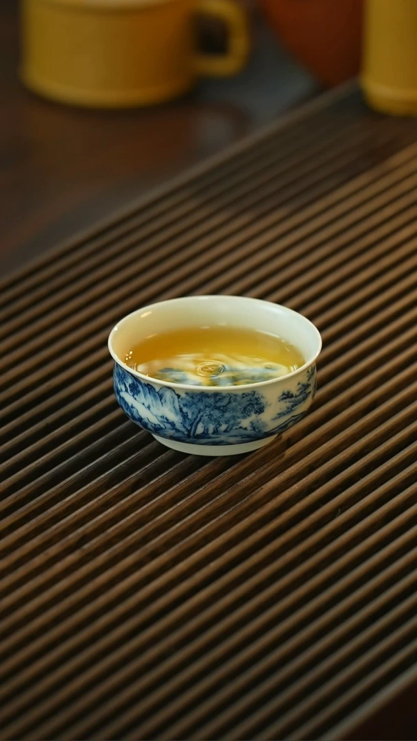 景德镇-青花瓷全手绘山水杯