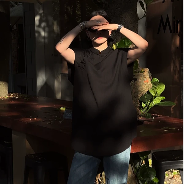 【DYMMXYMM】-春夏新中式设计无袖纯色上衣-5SSPL03