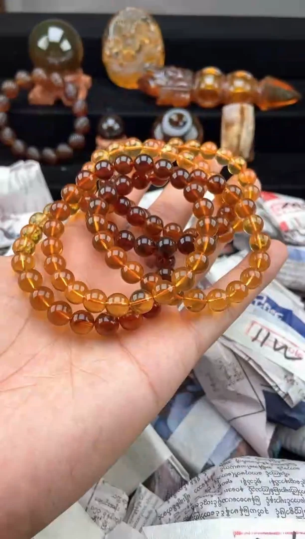 未镶嵌琥珀手链彩虹渐变手串【多样性发货其中一】