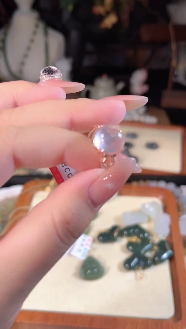 水晶戒指银S925镶嵌多样性发货其一