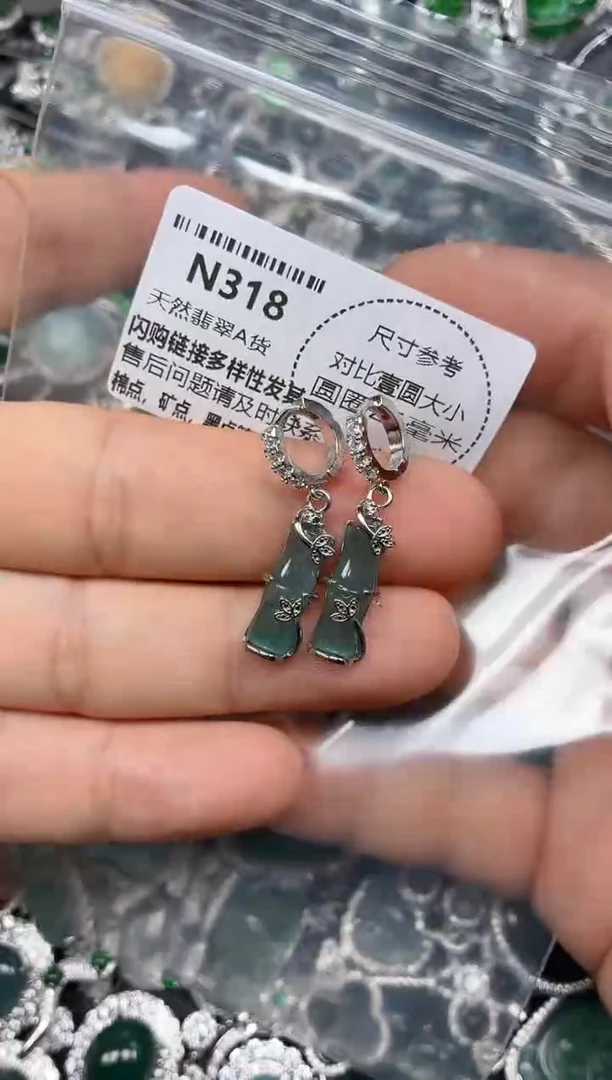 颈饰未镶嵌翡翠N318耳扣