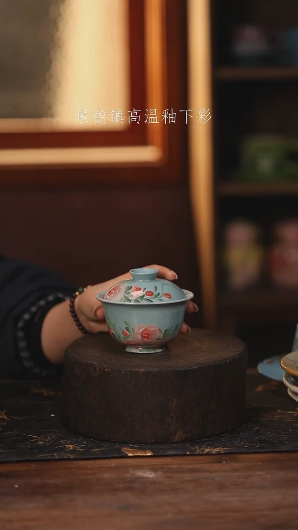 陶瓷景德镇高温釉下手绘陶瓷