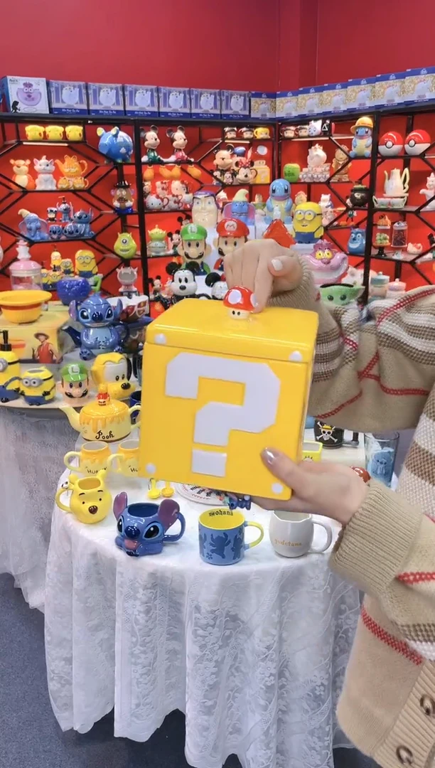 【闪购商品】.@@问号陶瓷储物收纳罐