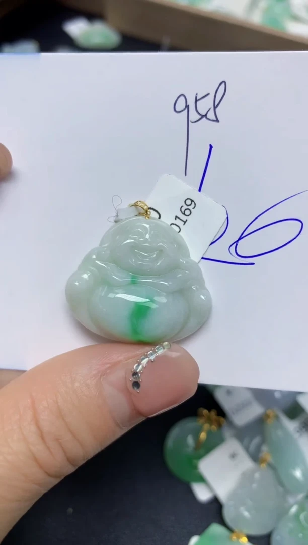 【闪购商品】翡翠挂件18K金镶嵌 天然翡翠A货