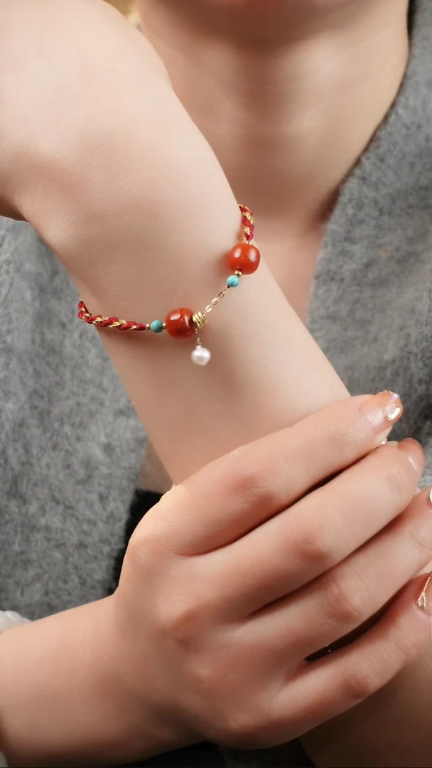 【闪购商品】南红玛瑙手饰18K金镶嵌@@B921C015890