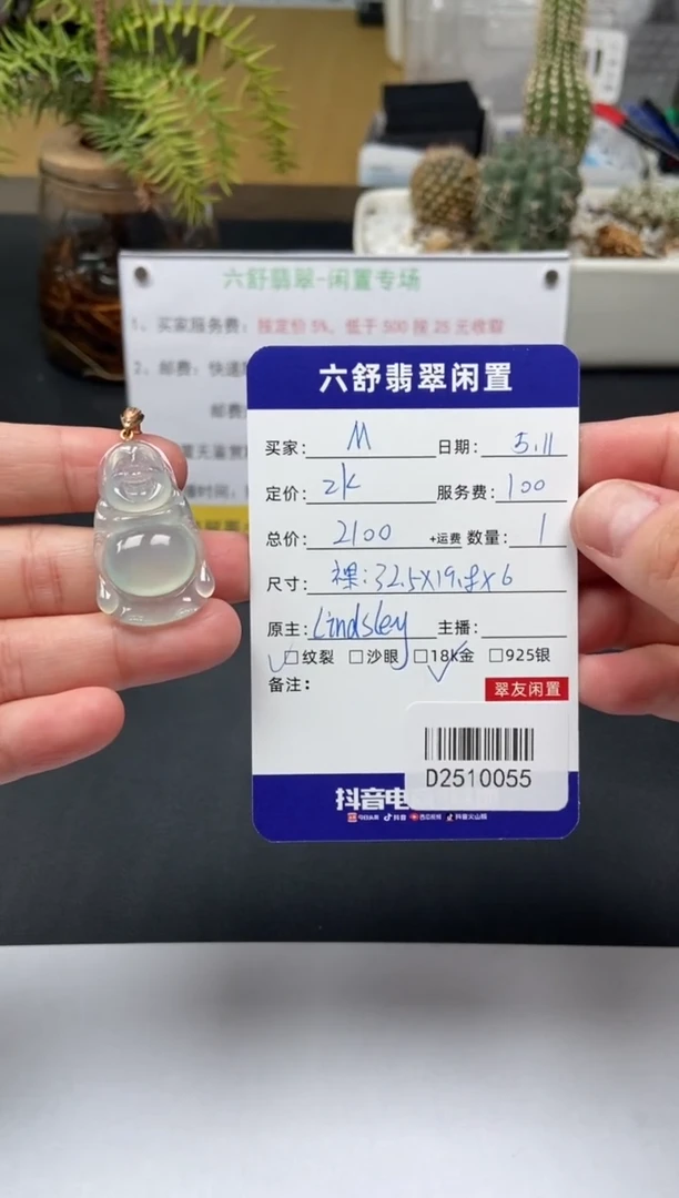 翡翠18K金镶嵌颈饰D2510055