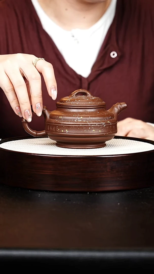 茶壶紫砂双线竹鼓