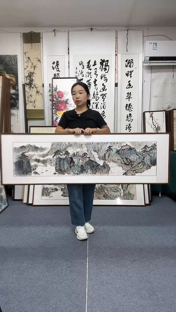 国画50*162实木画框京东包邮手绘