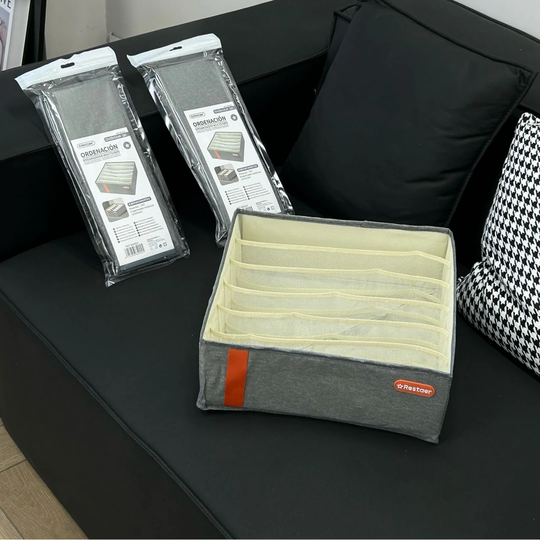 六格收纳盒折叠收纳盒内衣收纳袜子存储宿舍用收纳格