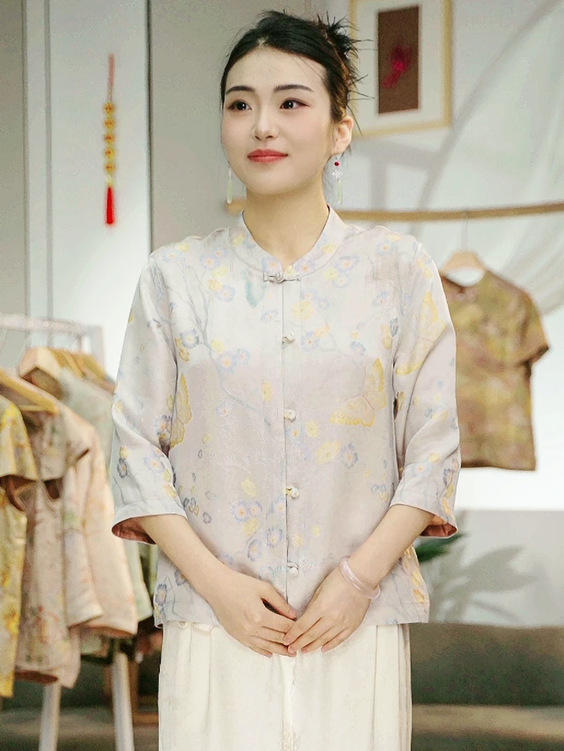 [ 烟霞]2025新中式国风春夏季开衫外套上衣3105