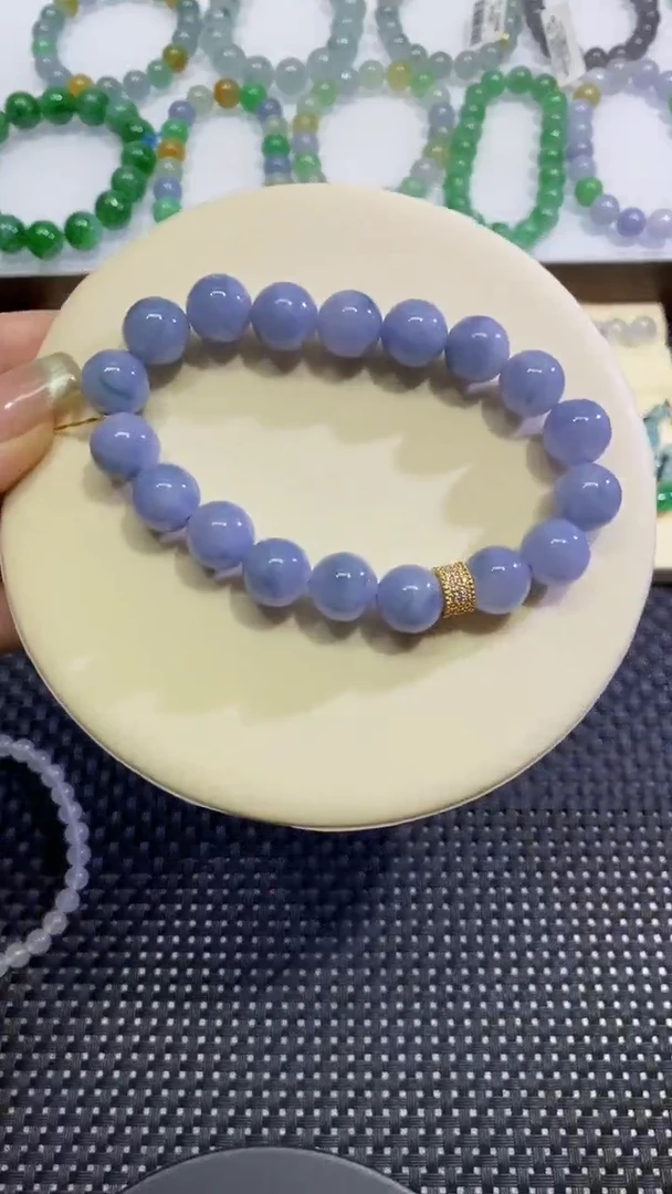 翡翠散珠安*?卡10.8紫色手串分单订单二