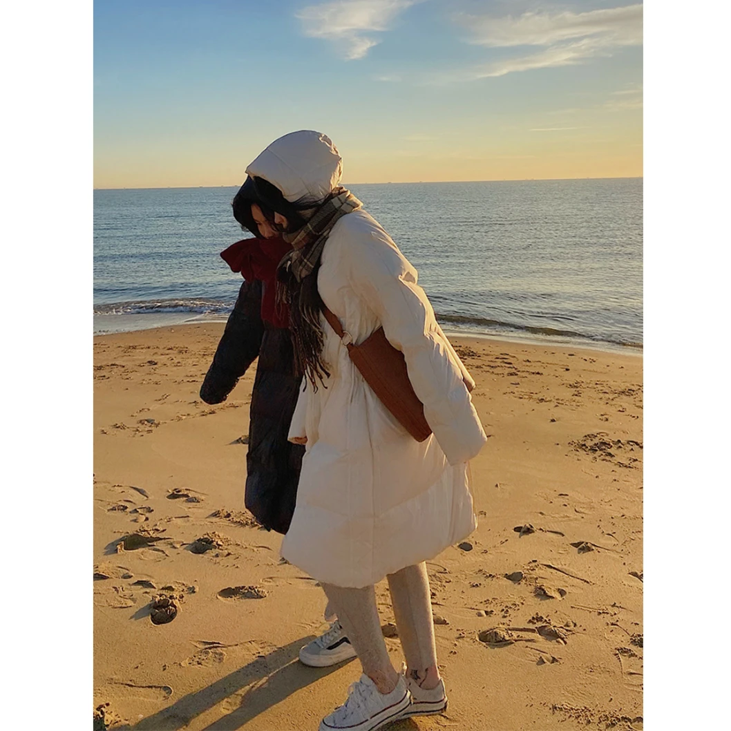 羽绒服2022年新款女宽松显瘦韩版中长款连帽冬季外套