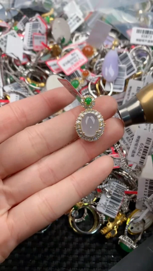 银S925镶嵌戒指翡翠1        1