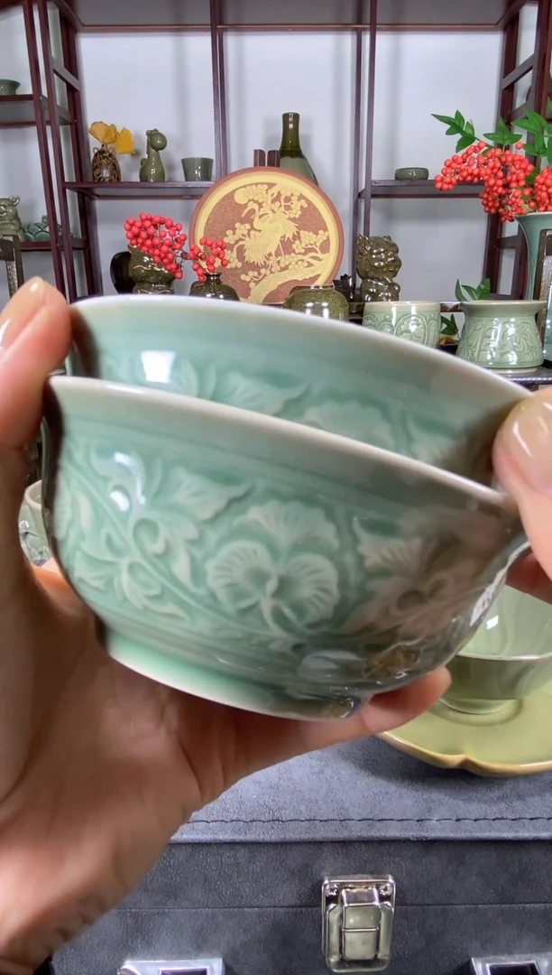 微瑕 4.5英寸缠枝牡丹宫廷牡丹 两个