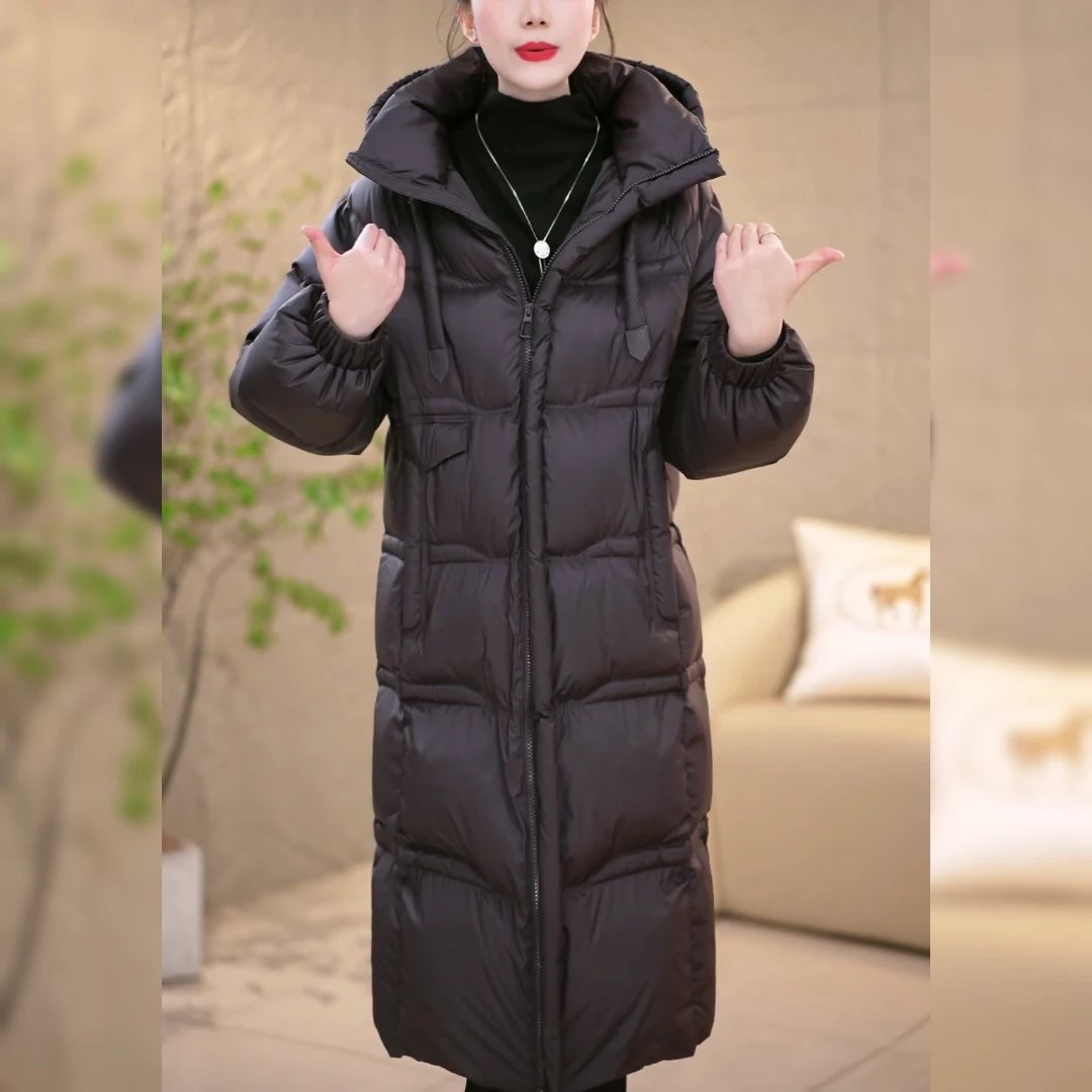 鹅绒服2025冬季新款泡芙时尚轻奢优雅设计感百搭大码鹅绒服M-2XL