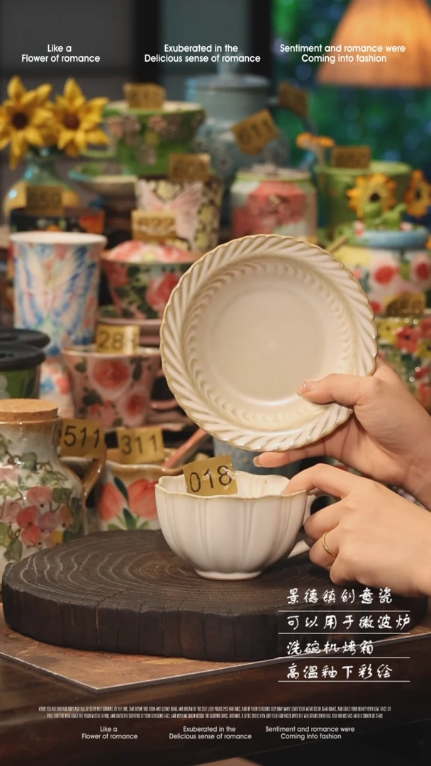 陶瓷景德镇高温釉下彩手工手绘款式