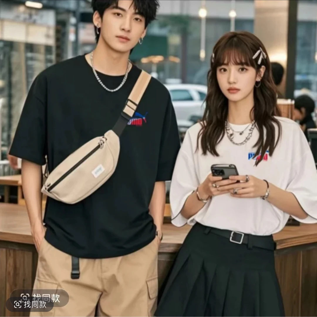 【5】重磅长绒棉短袖圆领云柔水光T打底衫男女纯棉T恤623