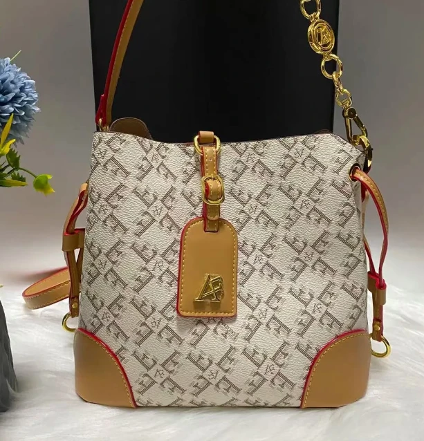 双层款菜篮法式手提包手拎包轻奢国风休闲单肩印花手拿包