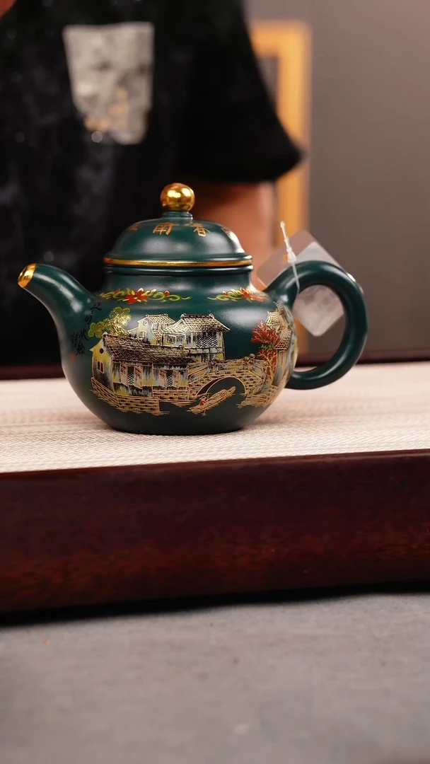 茶杯紫砂苏门答腊青 掇球 忆江南珐琅彩