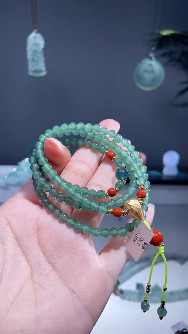 翡翠未镶嵌颈饰珠链