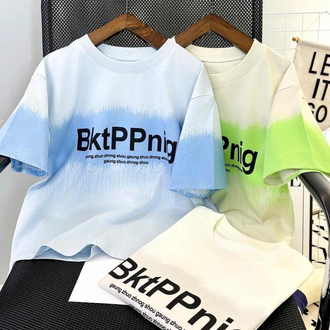 【100%纯棉】儿童T恤短袖外贸品质2025夏款半袖中大男童夏季上衣潮T