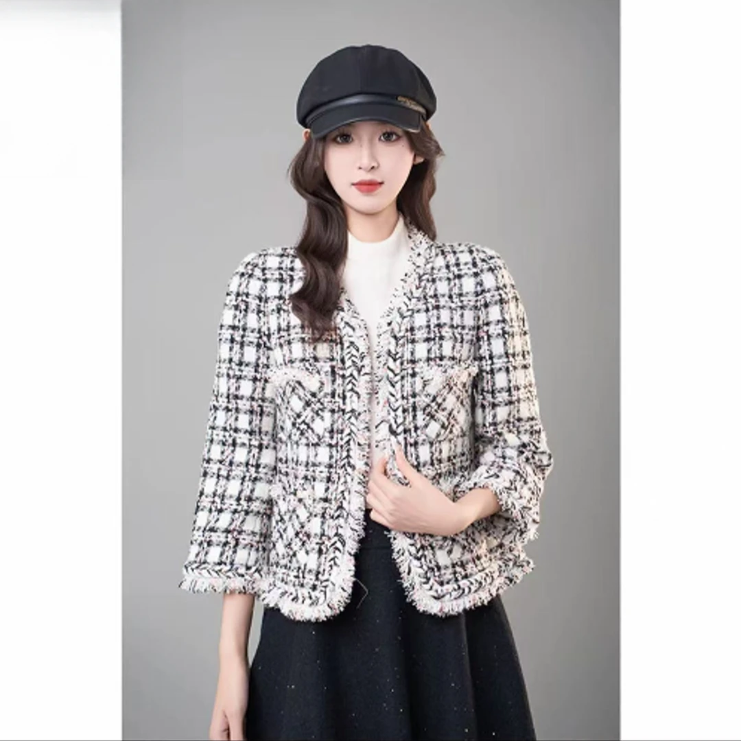 阿玛施AMASS百搭贵系衣服氛围感女装小香外套秋冬穿搭服饰5400621