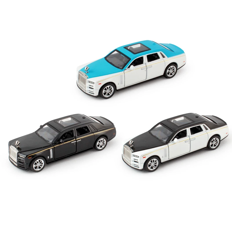 1:36系列劳斯莱斯幻影 库里南警车救护车公安消防车合金车模摆件