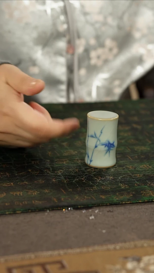 善窑厂汝窑天青竹节