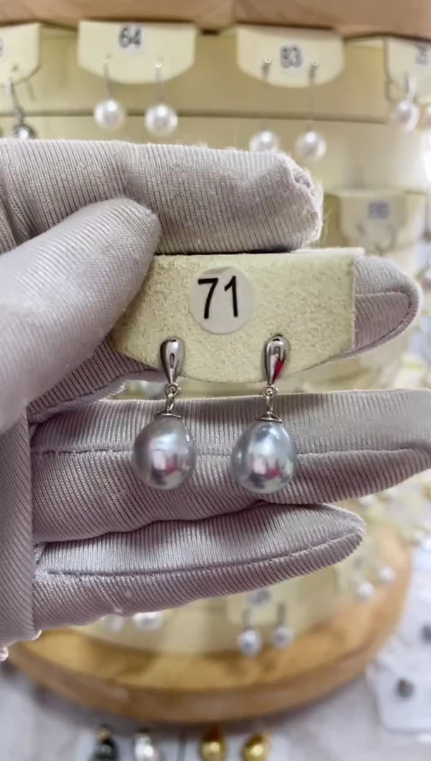 【闪购商品】海水珍珠耳饰银S925镶嵌9-10mm