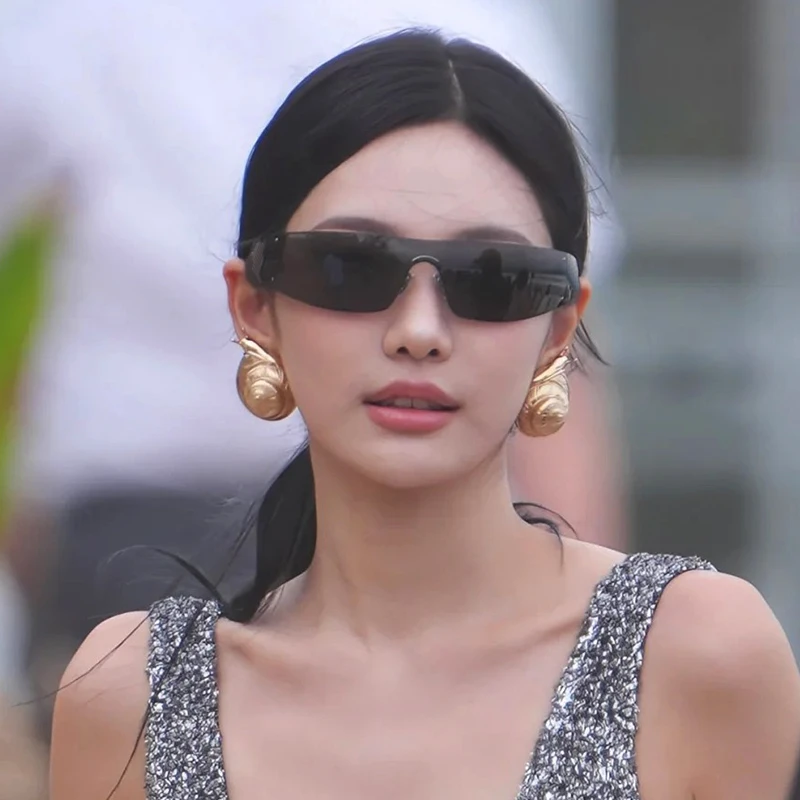 宁艺卓同款墨镜女款街拍凹造型一体式太阳眼镜欧美高级感ELLE盛典