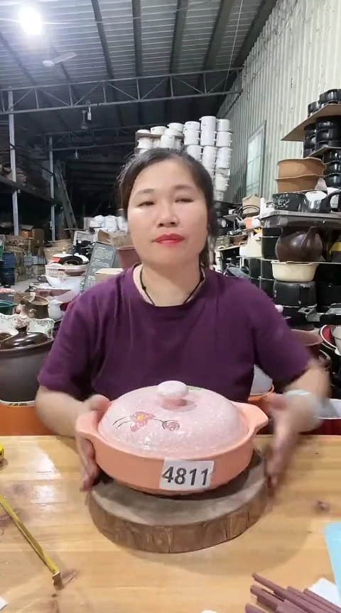 4811瑕疵粉色锅带盖