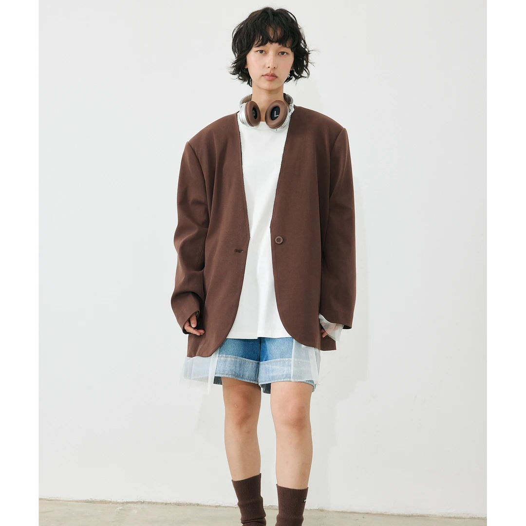 ANNAMOOER · 设计师品牌蓝色翻遍牛仔裤 AM71K09