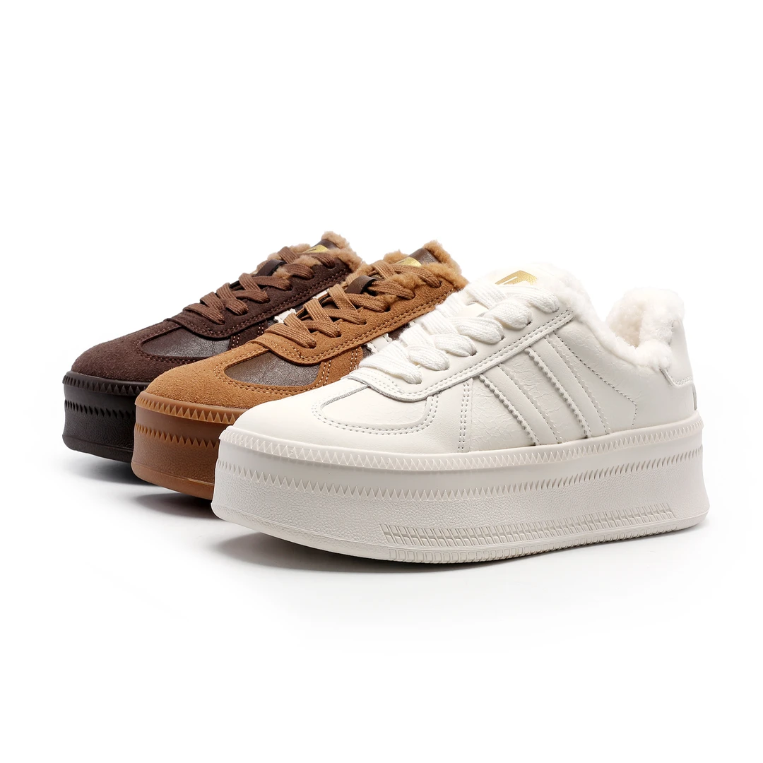 [老彭专属]厚底小白鞋女2024冬季新款百搭圆头小个子休闲运动H20